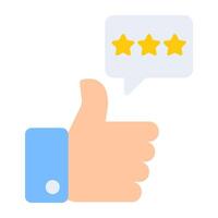 Thumbs up with hand, customer feedback icon vector
