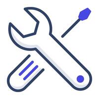 An outline design, icon of setting tools vector