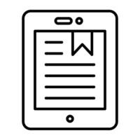 A linear design, icon of mobile bookmark vector