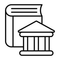 A linear design, icon of bank education vector