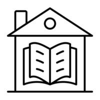 A linear design, icon of home education vector
