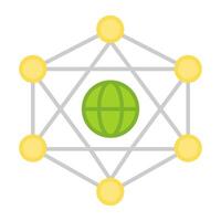 Globe with mesh network, icon of global network vector