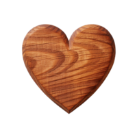 AI generated Wooden heart clip art png