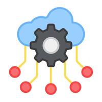 un plano diseño, icono de nube red administración vector