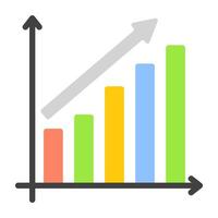 A flat design, icon of growth chart vector