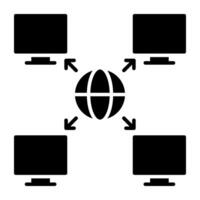 A flat design, icon of global connection vector