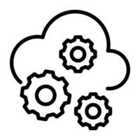 An outline design, icon of cloud setting vector