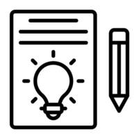 A linear design, icon of creative writing vector