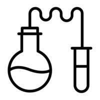 Lab flask with test tube denoting concept of chemical experiment icon vector