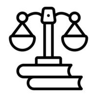 Editable outline design vector of justice balance