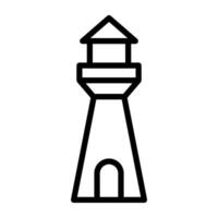 Editable linear design vector of lighthouse