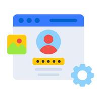 A flat design, icon of web profile  management vector