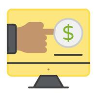 A flat design, icon of pay per click vector