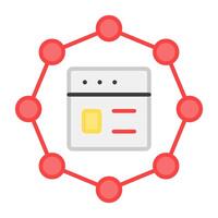 un plano diseño, icono de web red vector