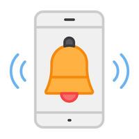 A flat design, icon of mobile alarm vector