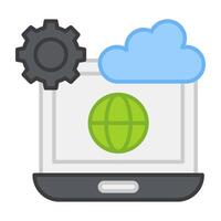 A flat design, icon of cloud device vector