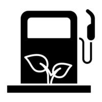 A glyph design, icon of eco petrol pump vector