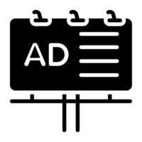 Glyph design, icon of ad board vector