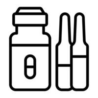 An icon design of medical solution bottles, injection vials vector