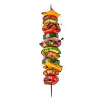 AI generated Vegetables kebab clip art png