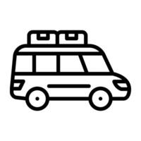 Baggage over vehicle showing concept of road trip icon vector