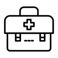 Icon of first aid box in outline design vector