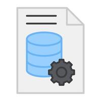 A flat design, icon of database document vector