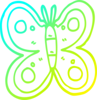 cold gradient line drawing of a cartoon huge butterfly png