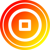 stop button circular icon with warm gradient finish png