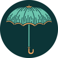 iconic tattoo style image of an umbrella png
