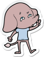 sticker van een cartoonolifant die zich herinnert png