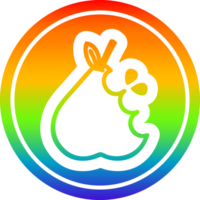 saftig Birne kreisförmig Symbol mit Regenbogen Gradient Fertig png