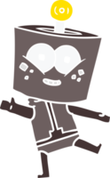 robô de desenho animado de estilo de cor plana feliz dançando png