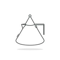 Simple Style White Kettle sticker design vector illustration. Kitchen interior object icon concept. Kitchen Teapot with closed lid sticker design with shadow. Restaurant kettle icon logo.