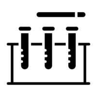 Test tubes stand icon in filled vector style
