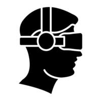 un único diseño icono de vr auriculares vector