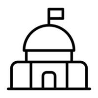 Icon of government building in modern design vector
