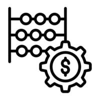 An outline design, icon of abacus management vector