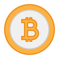 A flat design, icon of bitcoin vector