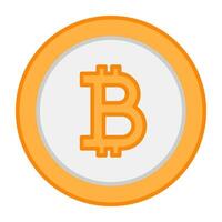 A flat design, icon of bitcoin vector