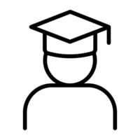 avatar vistiendo académico gorra, graduado icono vector