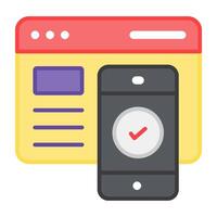 A flat design, icon of phone website vector