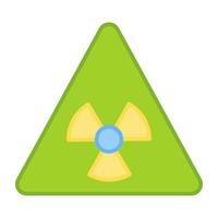 A flat design, icon of radioactive caution vector