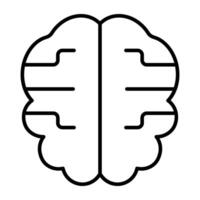 A linear design, icon of brain vector