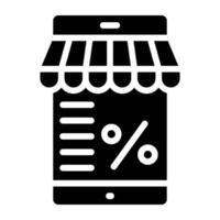Editable design of mobile shop icon vector