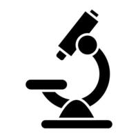 A lab research tool icon, glyph design of microscope vector