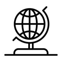 Table globe icon in outline design, premium download vector