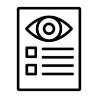 Eye on paper denoting concept of eye report icon vector
