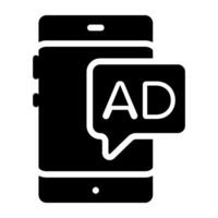 Mobile ad icon in trendy style vector