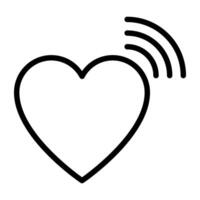 Wifi with heart, concept of love signals icon vector